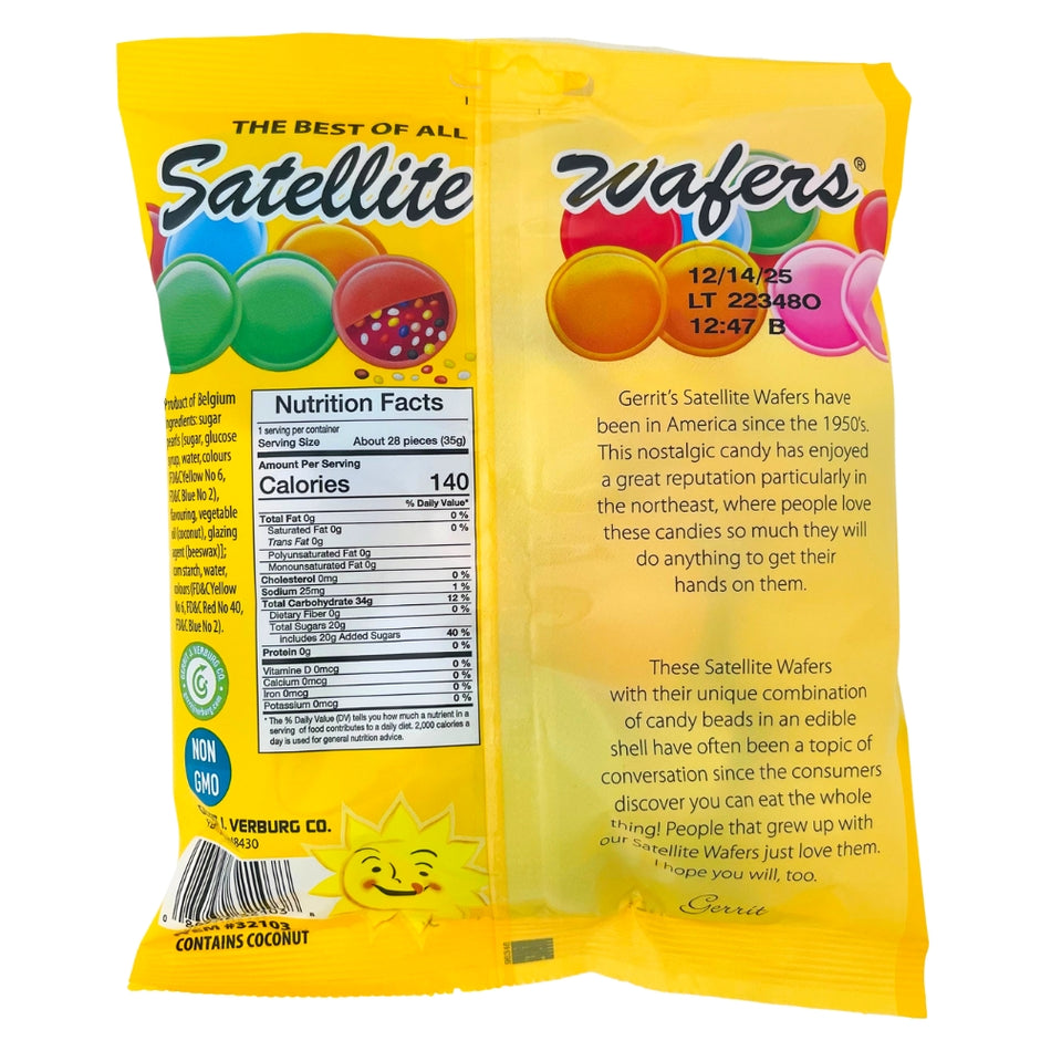 Gerrit's Satellite Wafers - 1.23oz Nutrition Facts Ingredients