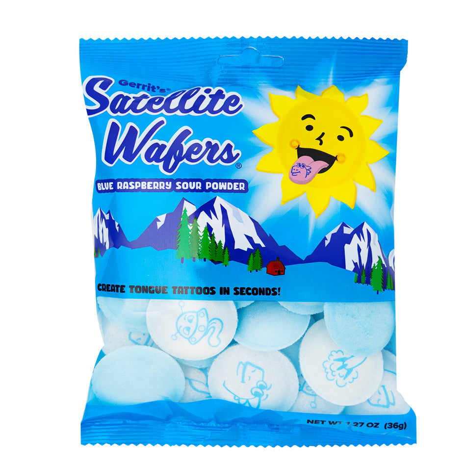 Gerrit's Blue Raspberry Satellite Wafers With Tongue Tattoo - 36g