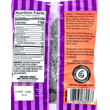 Gerrit's Broadway on Wheels Black Licorice Wheels - 5.29oz