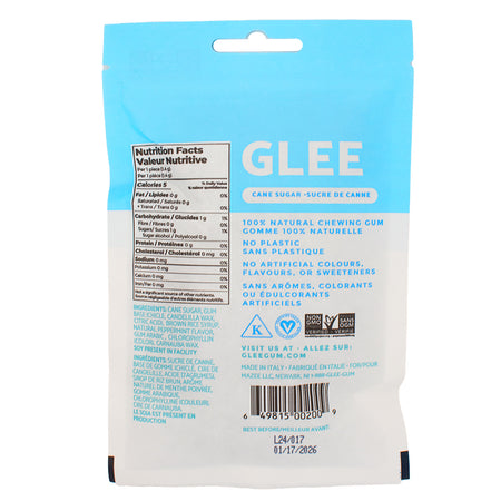 Glee Gum - Peppermint - 77g  Nutrition Facts Ingredients