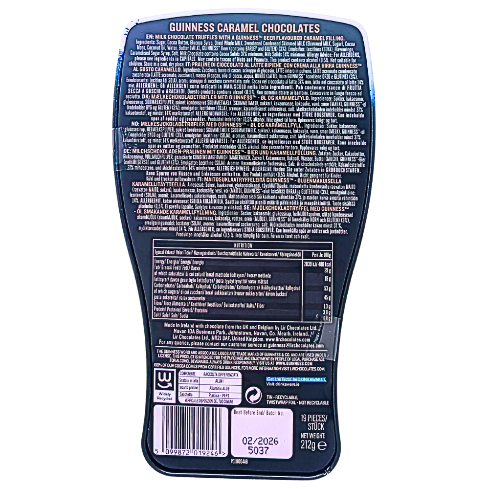 Guinness Pint Shaped Tin - 212g