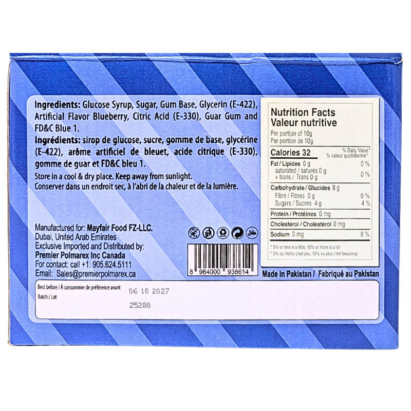 Gumleys Choo Blueberry Paste Bubble Gum - 45g