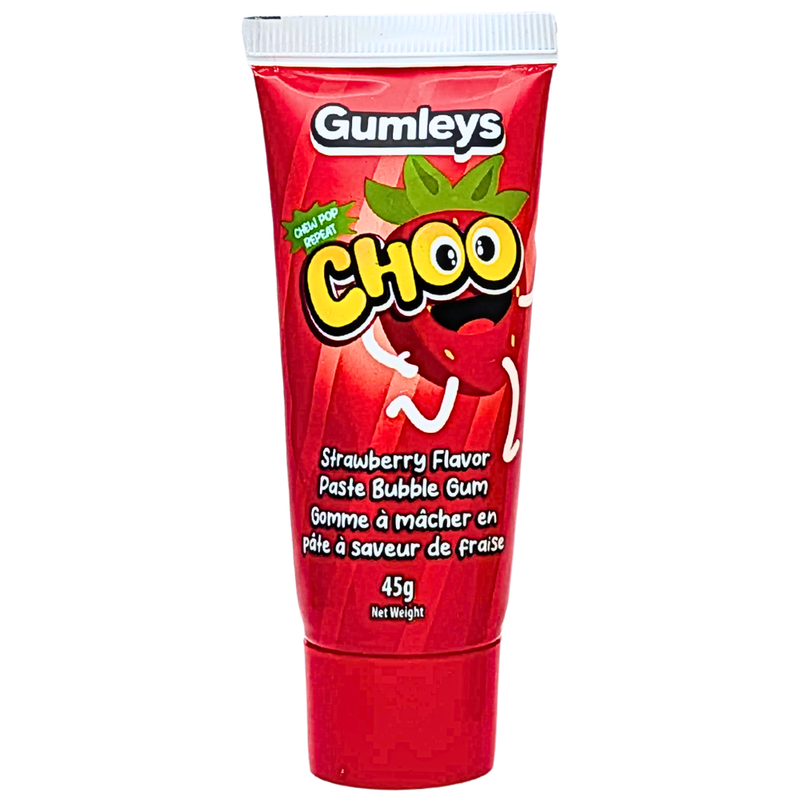 Gumleys Choo Strawberry Paste Bubble Gum - 45g
