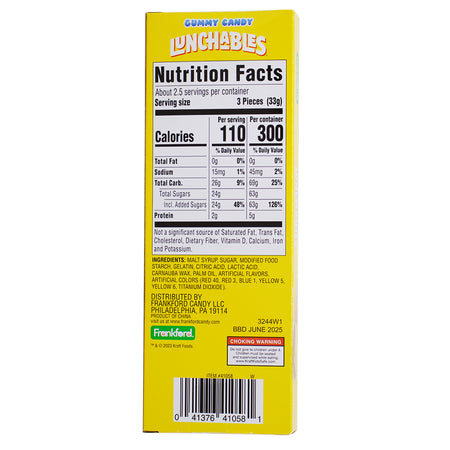 Kraft Lunchables Cracker Stackers Stocking Stuffer - 3.5oz Nutrition Facts Ingredients - Christmas Candy