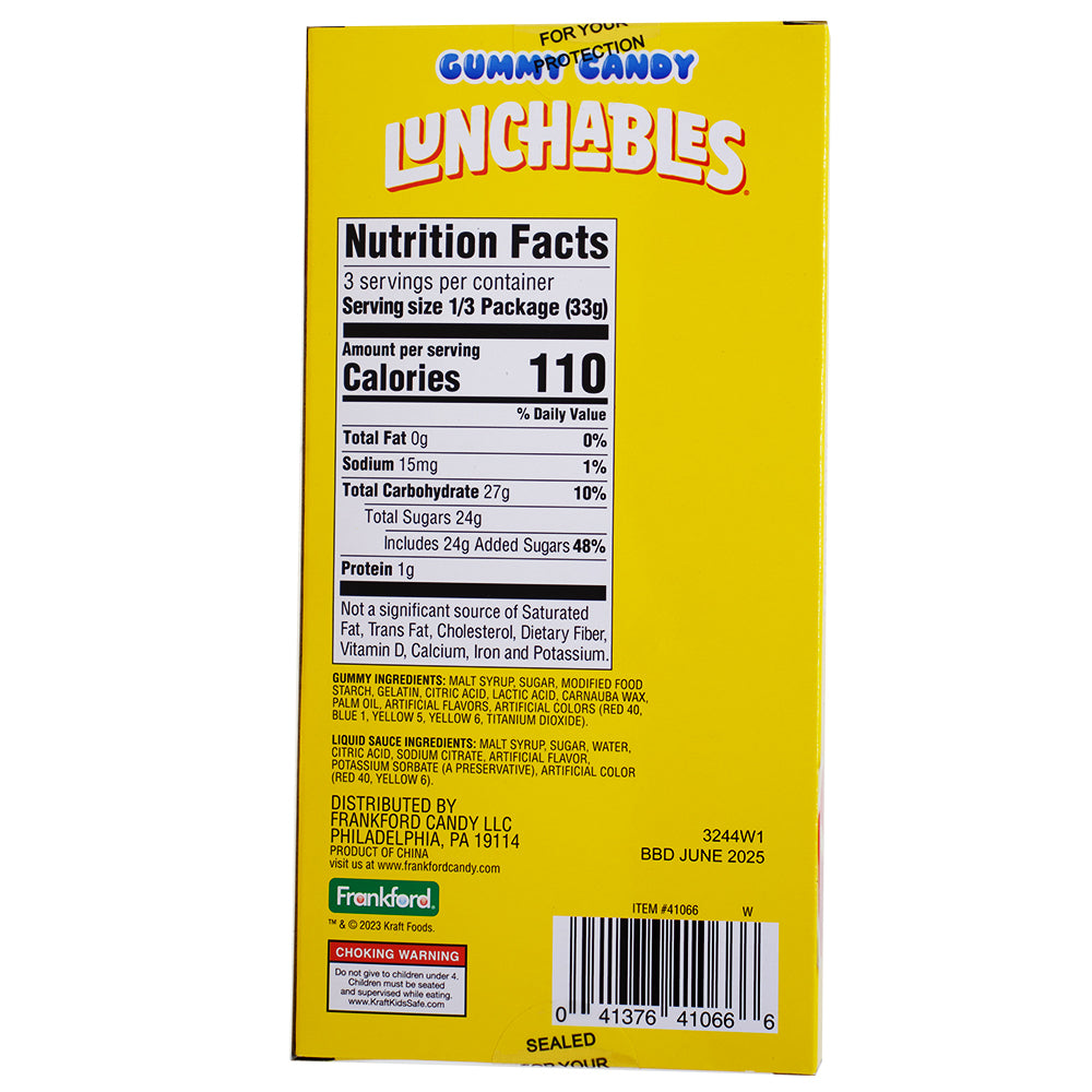 Kraft Lunchables Pizza Stocking Stuffer - 3.1oz Nutrition Facts Ingredients