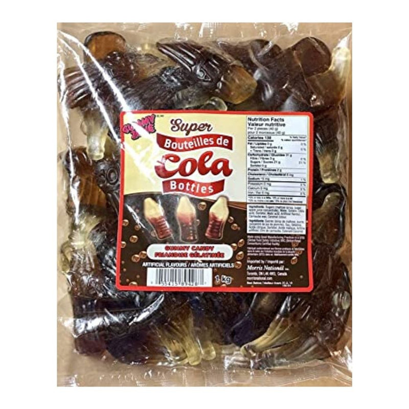 Gummy Zone Super Cola Bottles Candy-1 kg, Gummy Zone Super Cola Bottles Candy, burst of fizzy fun, sip of cola in gummy form, taste experience, cola-flavored goodness, whimsical treat, fizzy indulgence, joy-filled ride, gummy candy, sour gummies, sour gummy, bulk candy