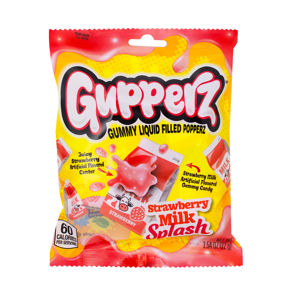 Gupperz Strawberry Milk Splash Gummies - 2.54oz