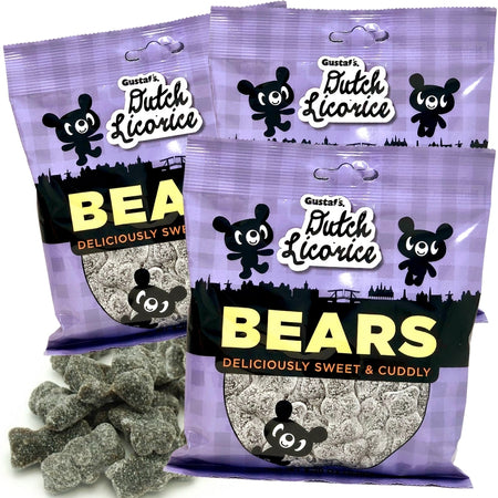 Gustaf's Sugared Licorice Bears - 5.29oz-Gummy bears-Black licorice 