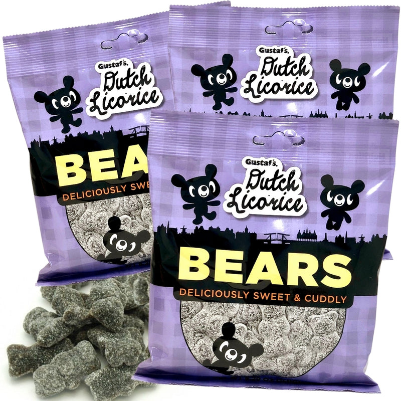 Gustaf's Sugared Licorice Bears - 5.29oz-Gummy bears-Black licorice 