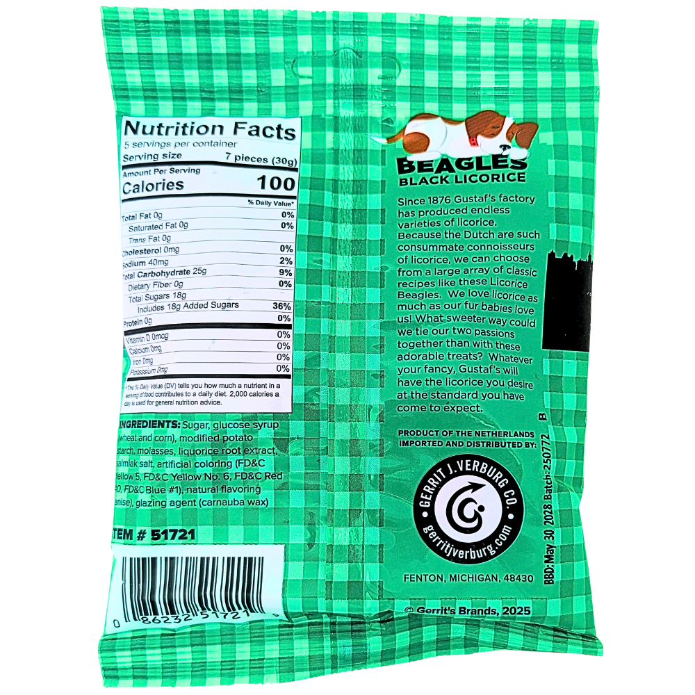 Gustaf's Dutch Licorice Beagles Candy -150 g