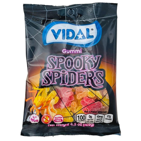Vidal Spooky Spiders - 4.5oz-Gummy Bear-Sour Candy-Bug Candy