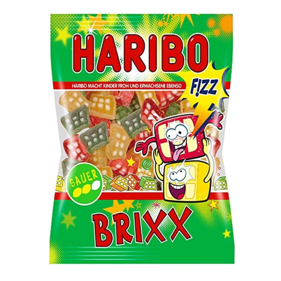 Haribo Brixx Sauer Candy - 200g, Haribo Brixx Sauer Candy, tangy candy, gummy bricks, fruity flavors, gluten-free candy, candy fun