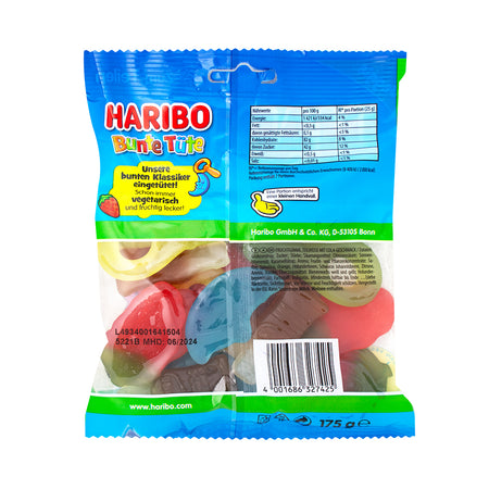 Haribo Bunte Tute - 175g  Nutrition Facts Ingredients