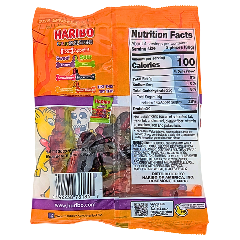 Haribo Crazy Skeletons Sweet Sour - 4oz