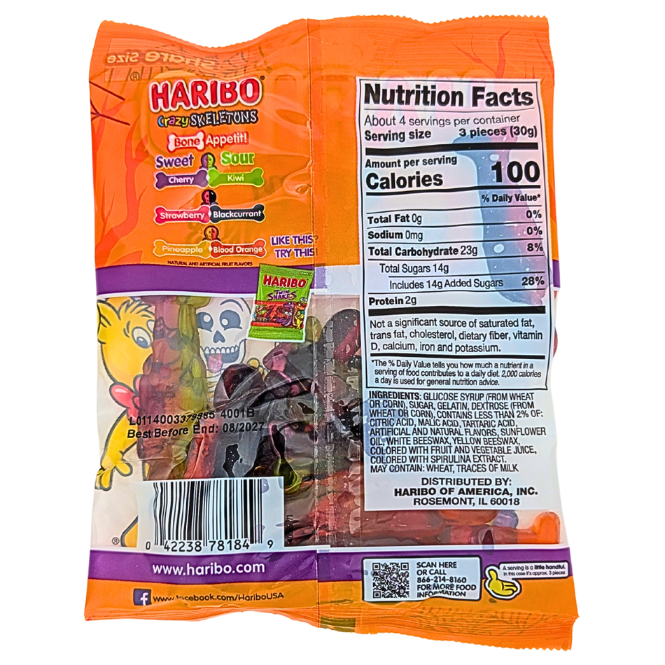 Haribo Crazy Skeletons Sweet Sour - 4oz