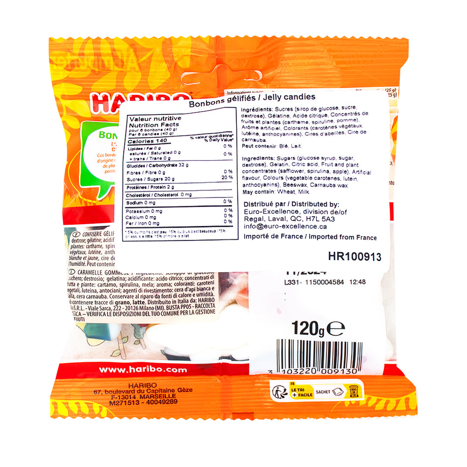 Haribo Croco Gummi Candy - 120g  Nutrition Facts Ingredients\