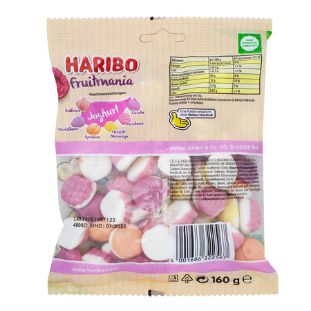 Haribo Fruitmania Joghurt Candy - 175 g  Nutrition Facts Ingredients