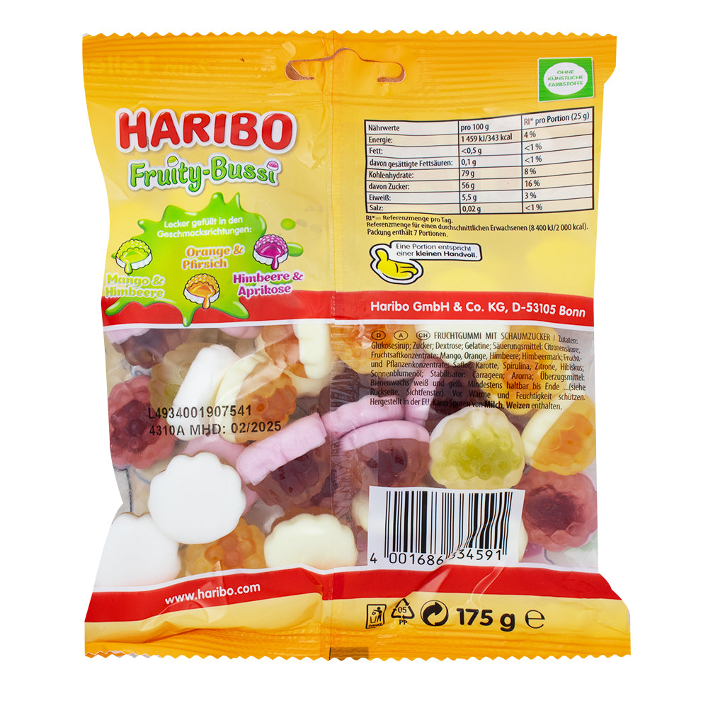 Haribo Fruity-Bussi Gummy Candy - 175g  Nutrition Facts Ingredients