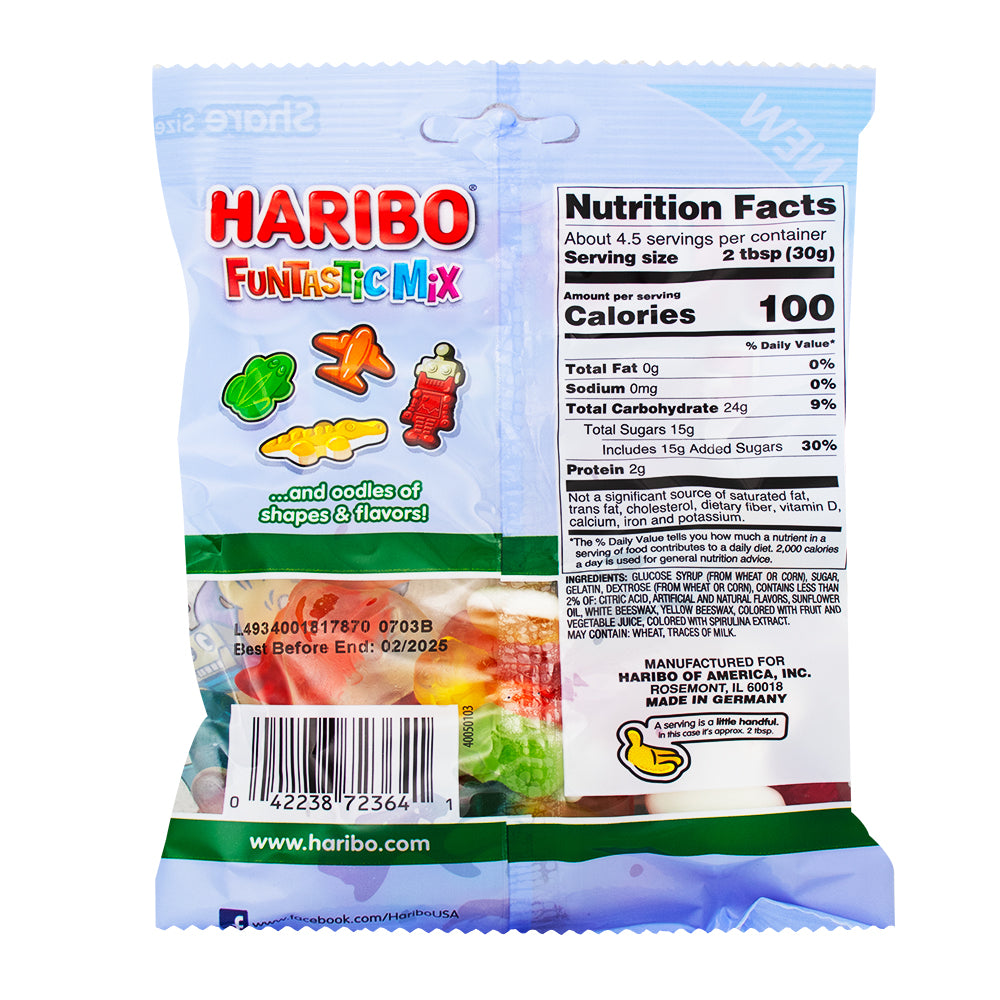 Haribo Funtastic Mix - 5oz  Nutrition Facts Ingredients