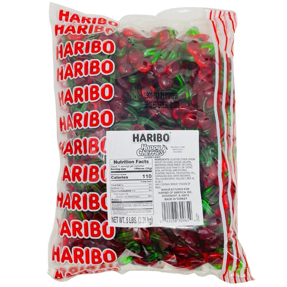 Haribo Happy Cherries Bulk - 5lb, Haribo, haribo gummy, haribo gummies, soft gummy, chewy gummies, chewy gummy, german candy, german haribo, cherry gummies, cherry gummy, haribo cherry