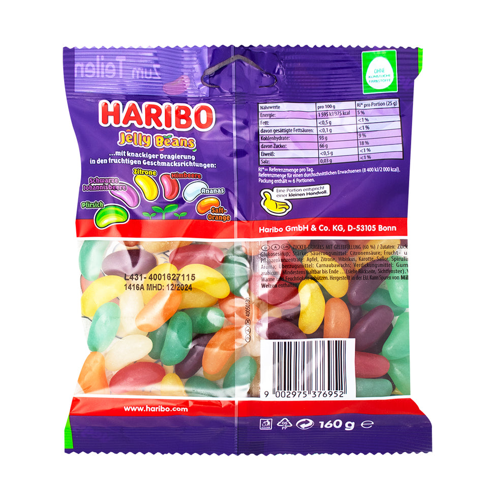 Haribo Jelly Beans - 175g  Nutrition Facts Ingredients