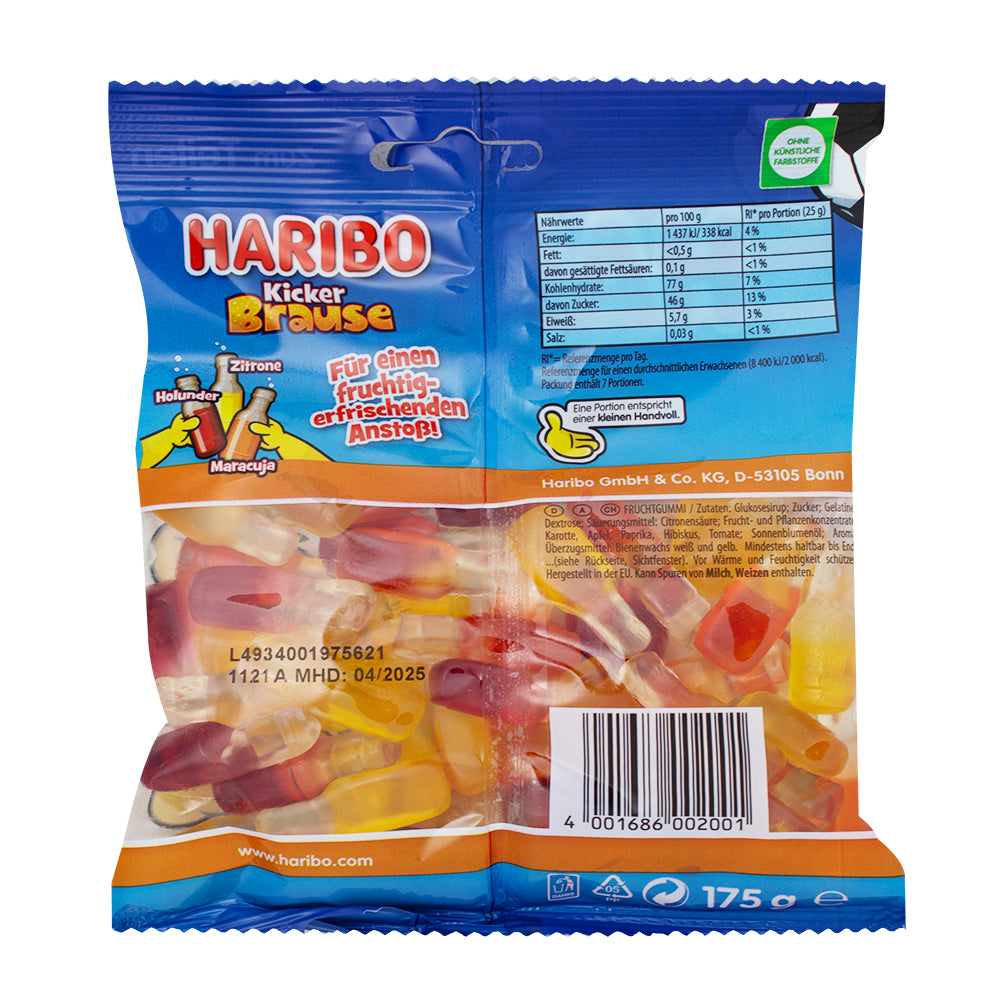 Haribo Kicker Soda Gummies (Germany) - 175g - Haribo Gummies from Germany -  Nutrition Facts - Ingredients