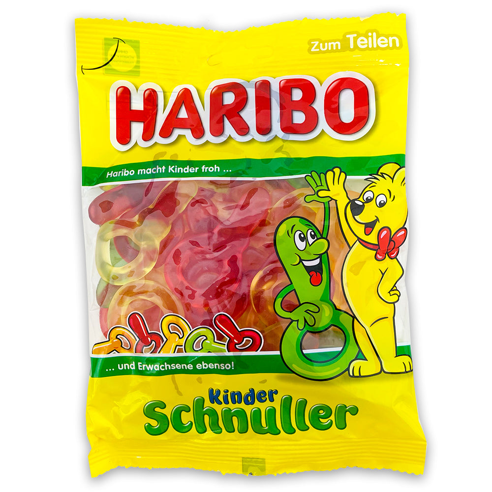 Haribo Kinder Schnuller Gummy Candy-200 g, Haribo Kinder Schnuller Gummy Candy, Gummy Pacifiers, Playful Flavors, Nostalgic Treats, Whimsical Snacking, haribo, haribo gummy, haribo gummies, german candy, german gummies, gummy candy, gummies