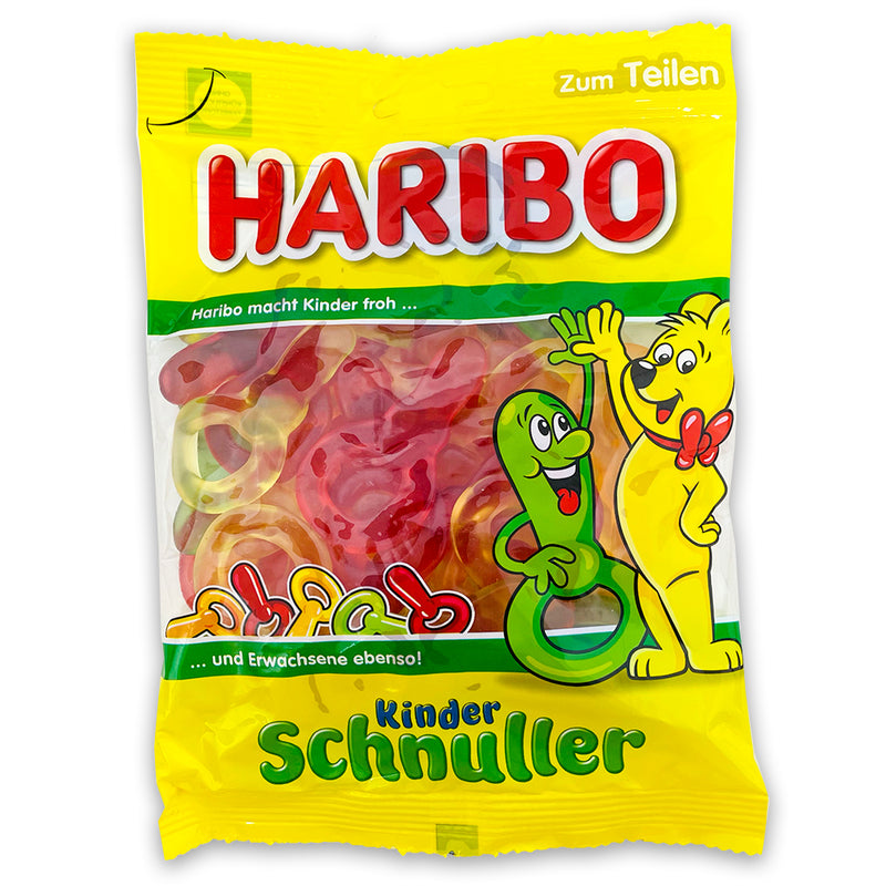 Haribo Kinder Schnuller Gummy Candy-200 g, Haribo Kinder Schnuller Gummy Candy, Gummy Pacifiers, Playful Flavors, Nostalgic Treats, Whimsical Snacking, haribo, haribo gummy, haribo gummies, german candy, german gummies, gummy candy, gummies