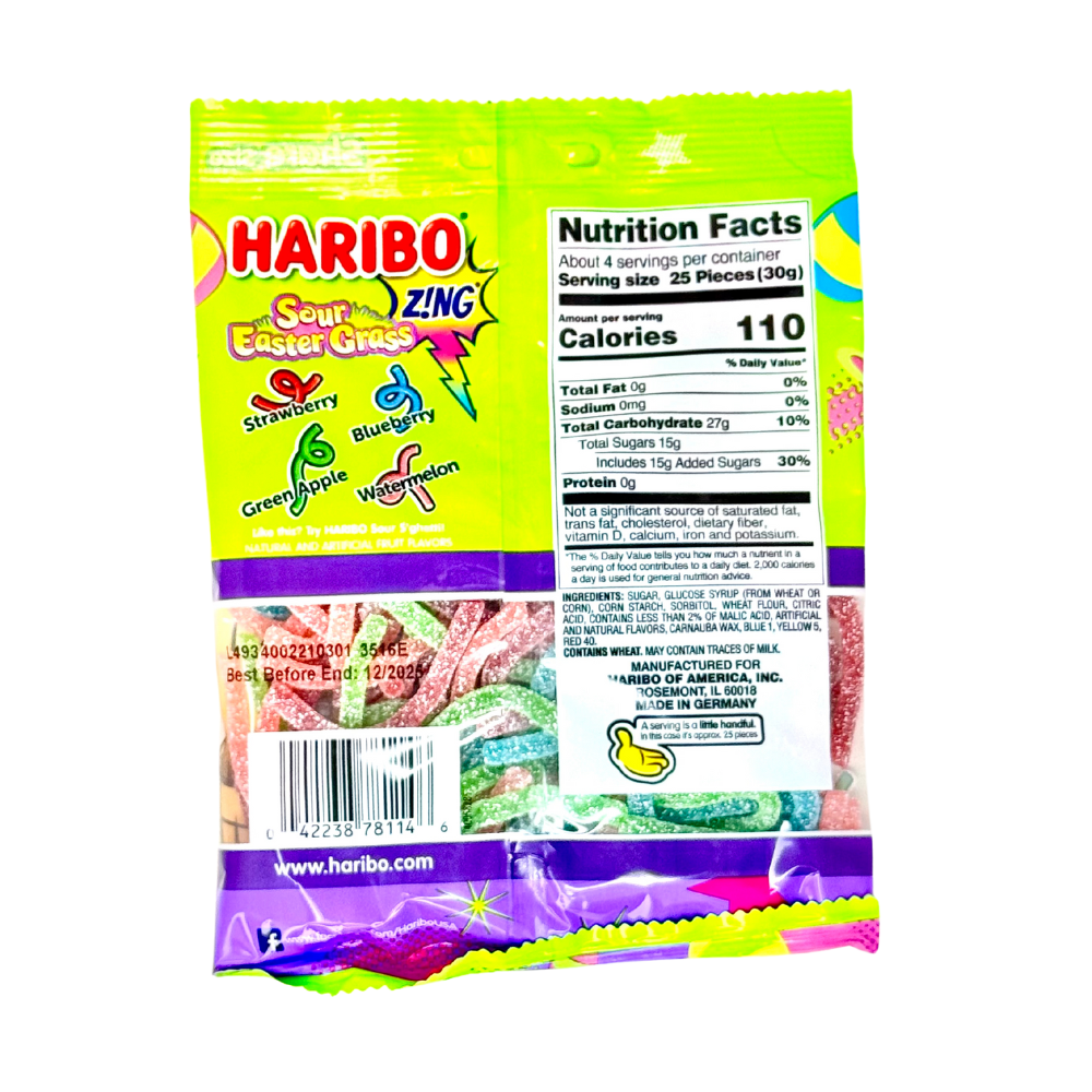 Haribo Sour Easter Grass - 4oz