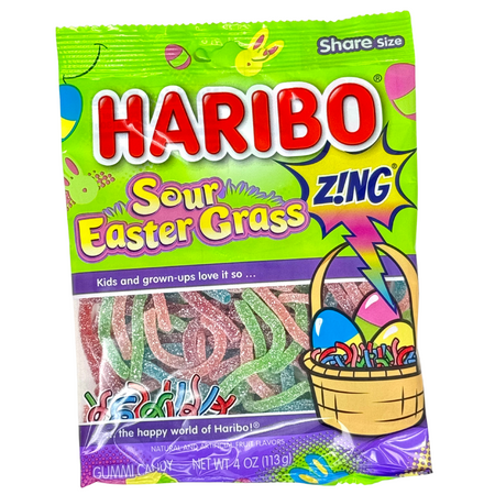 Haribo Sour Easter Grass - 4oz