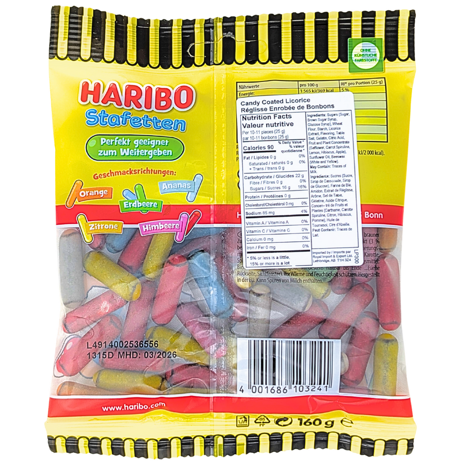 Haribo Stafetten Licorice Candy - 160g