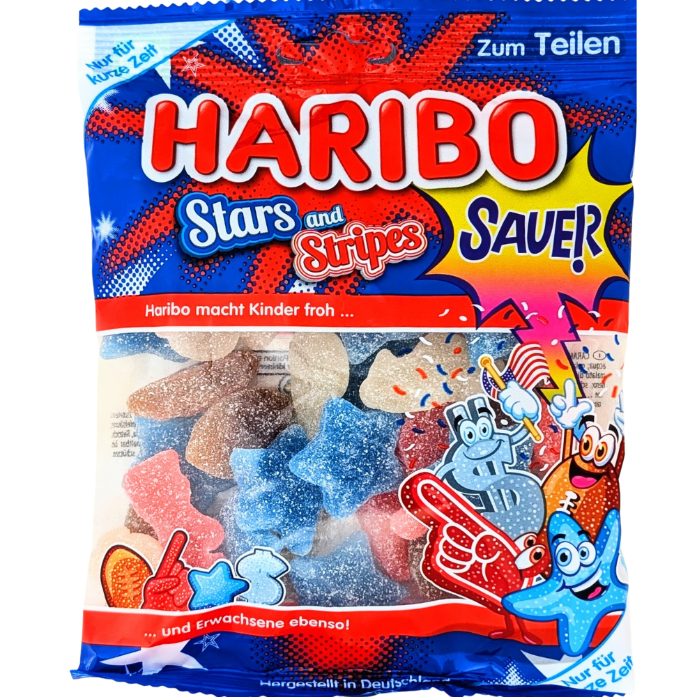 Haribo Stars and Stripes Sour (Germany) - 175g
