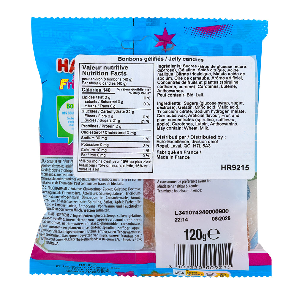 Haribo Super Fries Pik - 120g  Nutrition Facts Ingredients
