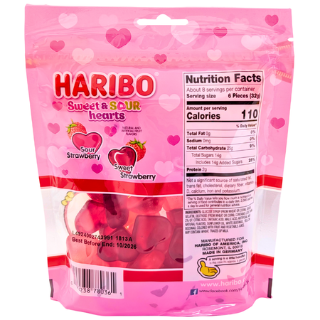 Haribo Sweet and Sour Hearts - 9oz