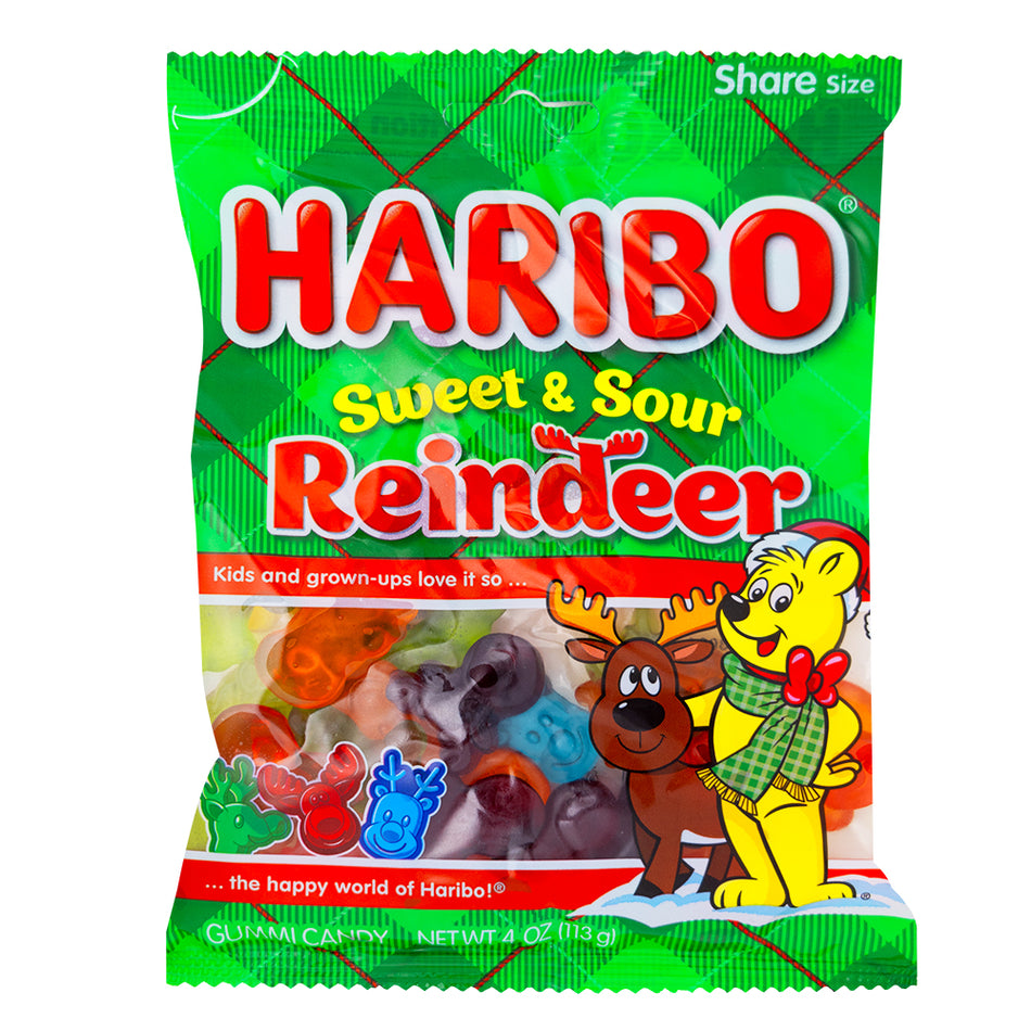 Haribo Sweet & Sour Reindeer - 4oz