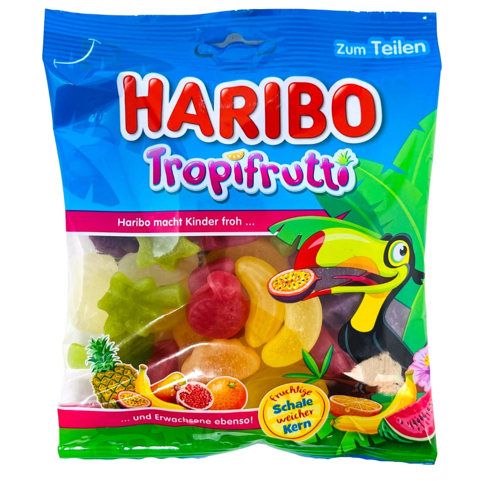 Haribo Tropifrutti Gummy Candy-200 g, Haribo Tropifrutti, Tropical Paradise, Fruity Delight, Chewy Bites, Whimsical Gummies, Exotic Fruit Flavors, Luau Party, Sweet Escape, Sunnier Shores