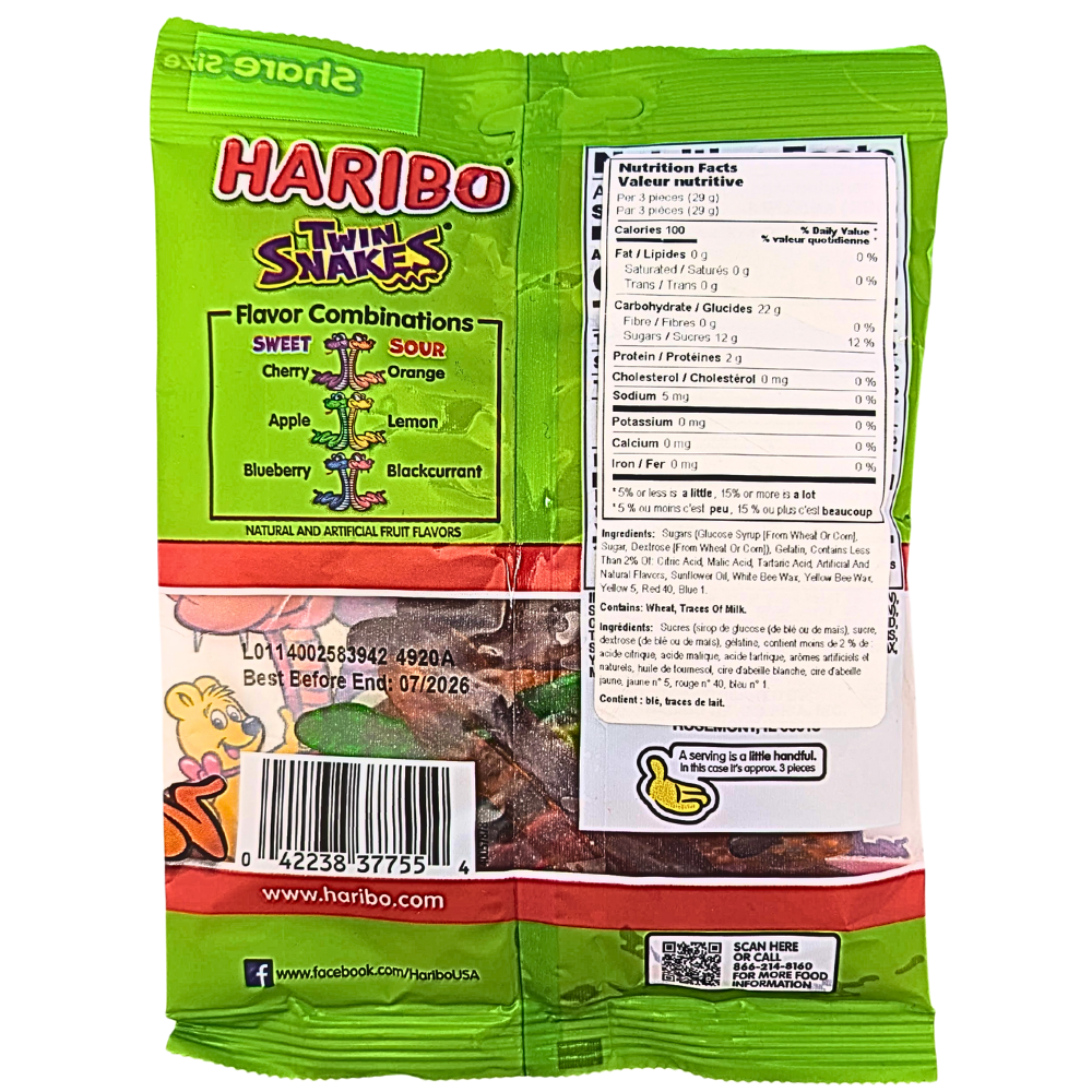 Haribo Twin Snakes - 5oz