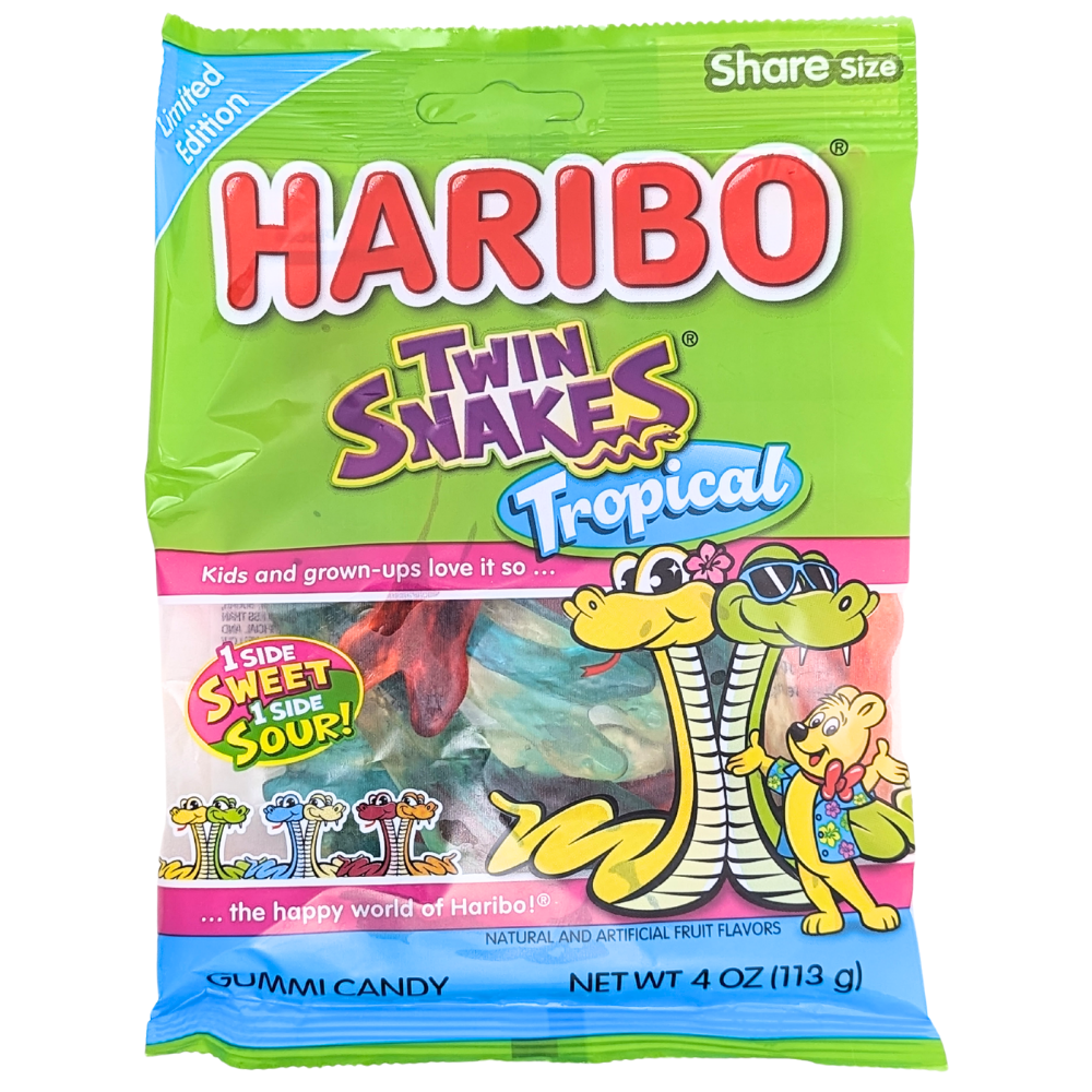 Haribo Twin Snakes Tropical - 113g