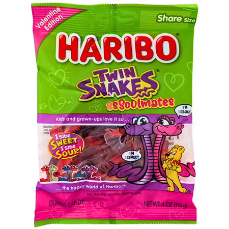 Haribo Twin Snakes Valentines - 4oz