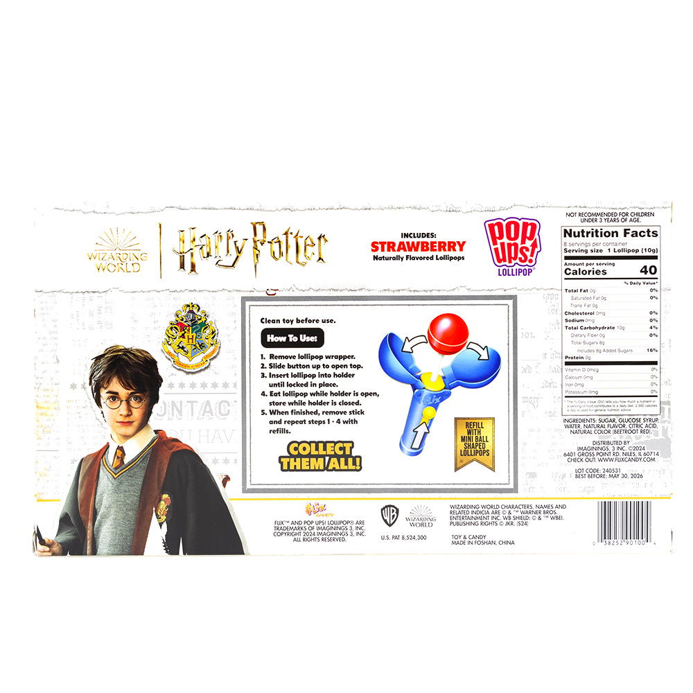 Harry Potter Pop Up Lollipops - 2.82oz  Nutrition Facts Ingredients
