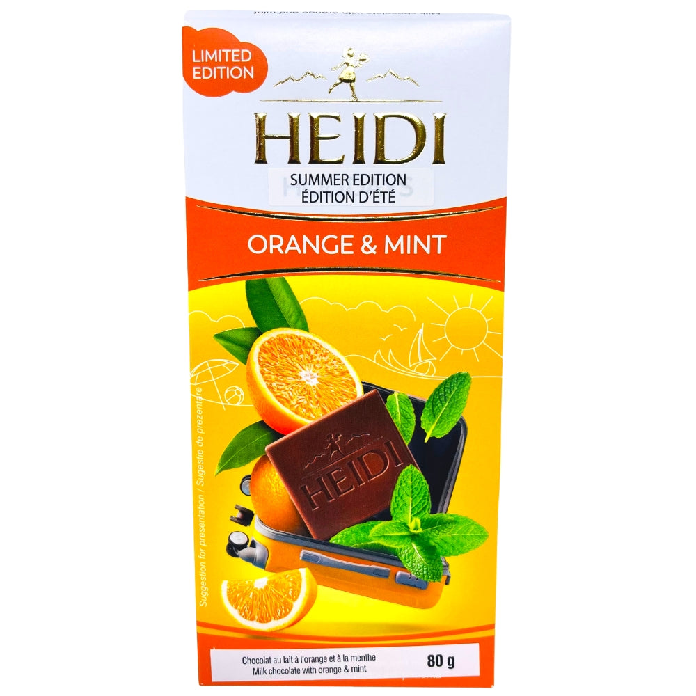 Heidi Milk Chocolate with Orange and Mint - 80g - Swiss Chocolate