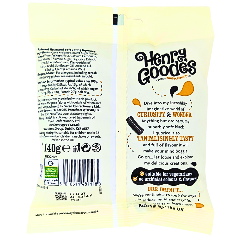 Henry Goode's Classic Soft Liquorice (UK) - 140g