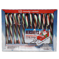 Hershey's Chocolate Mint Flavoured Candy Canes 12ct - 5.28oz