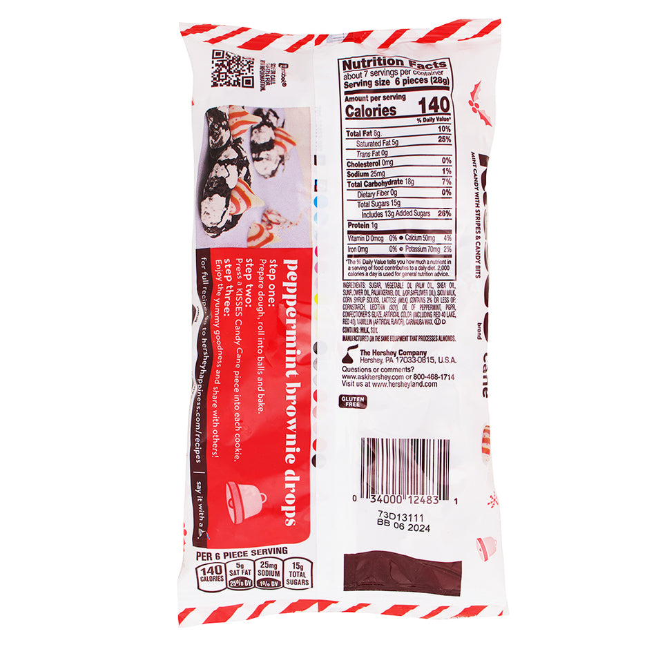 Hershey's Kisses - Candy Cane - 7oz Nutrition Facts Ingredients