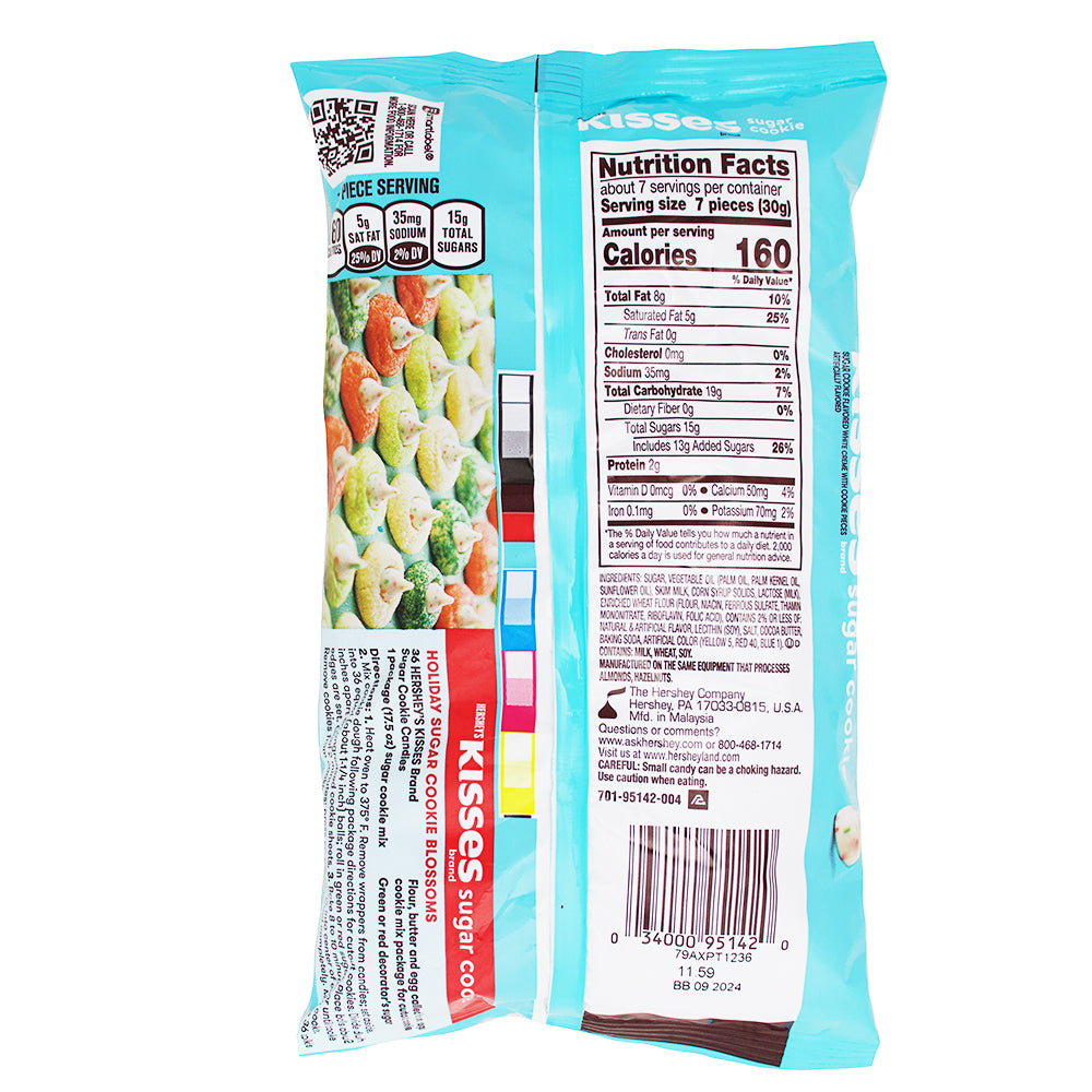 Hershey Sugar Cookie Kisses White Creme - 7oz Nutrition Facts Ingredients