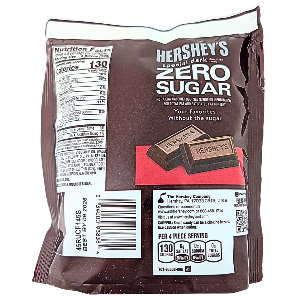 Hershey's Zero Sugar Special Dark Pouch - 5.1oz