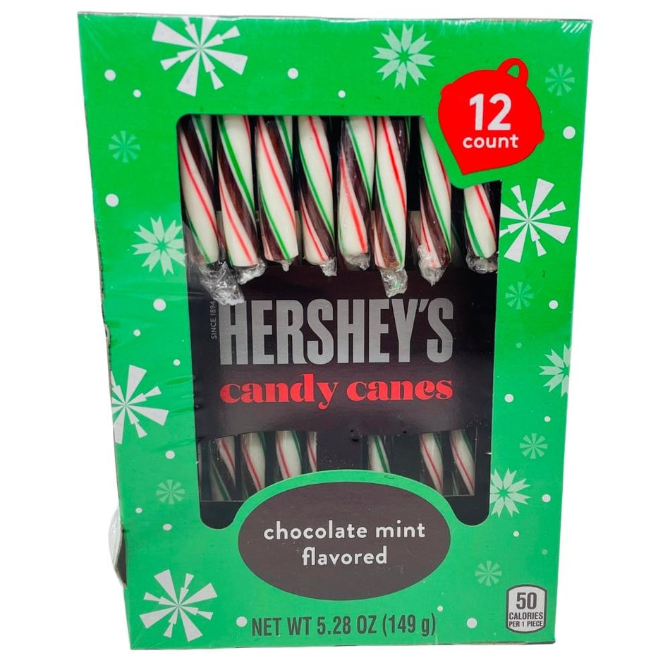 Hershey's Chocolate Mint Flavoured Candy Canes 12ct - 5.28oz