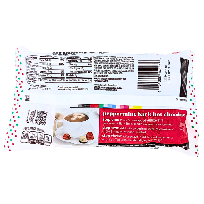 Hershey's Christmas Peppermint Bark Bells - 8oz