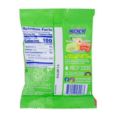 Hi-Chew Gummies Sour Mix - 4.23oz  Nutrition Facts Ingredients