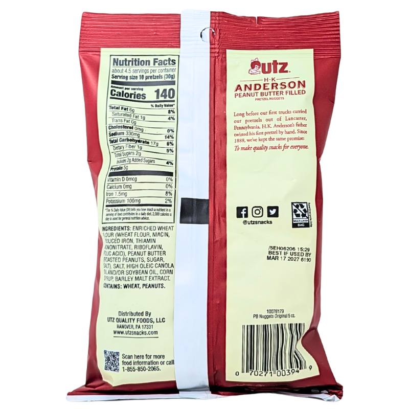 HK Anderson Peanut Butter Filled Pretzel Nuggets - 5oz